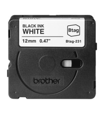 Brother - Nastro -  Nero/Bianco - BTAG231 - 12mm x 4mt