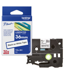 Brother - Nastro -  Nero/Bianco - TZE261 - 36mm x 8mt