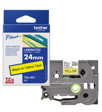 Brother - Nastro -  Nero/Giallo - TZE651 - 24mm x 8mt