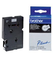 Brother - Nastro - Nero/Bianco - TC291 - 9mm x7,7mt