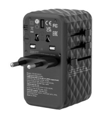 Adattatore da viaggio UTA-06 2x USB-C PD 100W & QC 4+ / 2x USB-A QC 3.0 - Verbatim - 32121