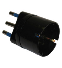 Adattatore semplice - spina 2P+T 16 A - presa schuko 16 A - nero - MKC