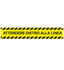 Adesivo da terra - attendere dietro alla linea - 45 x 8 cm - Studio T - conf. 5 pezzi
