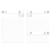 Agenda giornaliera 2027 - copertina in carta imbottita - 14,5 x 20,5 cm - blu