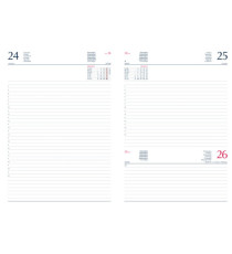 Agenda giornaliera 2027 - copertina in carta imbottita - 14,5 x 20,5 cm - nero