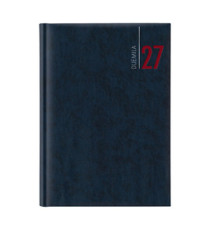Agenda settimanale 2027 - copertina in carta imbottita - 17 x 24 cm - blu