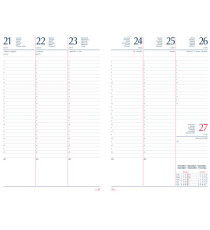 Agenda settimanale 2027 - copertina in carta imbottita - 17 x 24 cm - blu