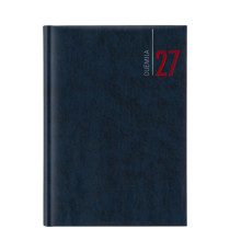 Agenda settimanale 2027 - copertina in carta imbottita - 17 x 24 cm - blu