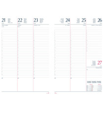 Agenda settimanale 2027 - copertina in carta imbottita - 17 x 24 cm - blu