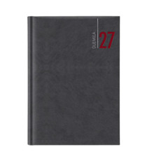 Agenda settimanale 2027 - copertina in carta imbottita - 17 x 24 cm - nero