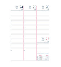 Agenda settimanale 2027 - copertina in carta imbottita - 17 x 24 cm - rosso