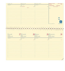 Agenda settimanale Planital 2027 - c/spirale - copertina Impala - 8,8 x 17 cm - nero - Quo Vadis