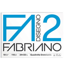 Album F2 - 24 x 33 cm - 10 fogli - 110 gr - quadretto 5mm - punto metallo - Fabriano