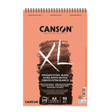 Album spiralato lato corto XL - A4 - 90 gr - 120 fogli - extra white - Canson