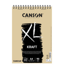 Album spiralato lato corto XL kraft - A4 - 90 gr - 60 fogli - Canson
