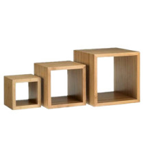 Alzata buffet Cubo - misure assortite - bamboo - naturale - Leone - conf. 3 pezzi