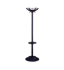 Appendiabiti - con portaombrelli - 5 posti - 168 x 46 cm - nero - Unisit