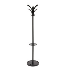 Appendiabiti - con portaombrelli - 6 posti - 175 x 38 cm - nero - Alba