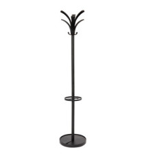 Appendiabiti - con portaombrelli - 6 posti - 175 x 38 cm - nero - Alba