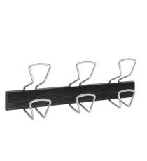 Appendiabiti da muro - 3 posti - 46,5 x 7,2 x 16,5 cm - metallo/ABS - nero/grigio metallizzato - Alba