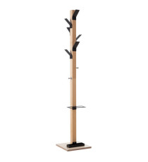 Appendiabiti Easycloth - con portaombrelli - 6 posti - 35 x 35 x 180 cm - legno/nero - Paperflow
