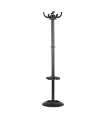 Appendiabiti Jolly - con portaombrelli - 8 posti - 168 x 40 cm - nero - Unisit