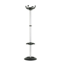 Appendiabiti Jolly - con portaombrelli - 8 posti - 168 x 40 cm - nero/grigio - Unisit