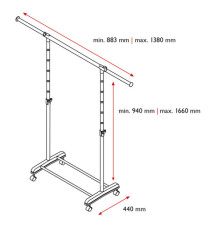 Appendiabiti su ruote Gastone - 1 barra - Perfetto