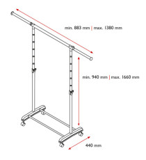 Appendiabiti su ruote Gastone - 1 barra - Perfetto