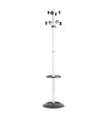 Appendiabiti Totem - con portaombrelli - 8 posti - 175 x 39 cm - grigio/nero - Unisit