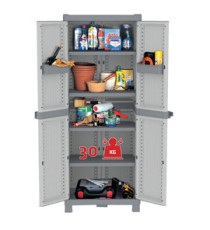 Armadio Domino Wave - Base 2700 UW - 2 ante - 70 x 43,8 x 181,8 cm - PPL - grigio - Terry