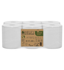 Asciugamani in rotolo Centrefeed Simplify - 196 mm x 90 mt - diametro 18,5 cm - 2 veli - 17,5 gr - 450 strappi - goffrat