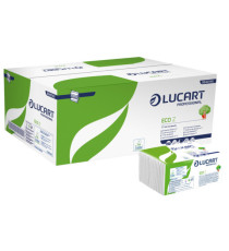 Asciugamani piegati a Z Eco - 2 veli - 21 gr - goffratura corda - 23,5 x 21,5 cm - bianco - Lucart - conf. 220 pezzi
