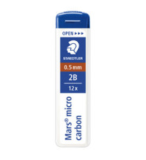 Astuccio 12 Mine Mars Micro - mina 0,5mm - gradazione 2B - Staedtler - conf. 12 astucci