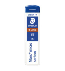 Astuccio 12 Mine Mars Micro - mina 0,5mm - gradazione 2B - Staedtler - conf. 12 astucci