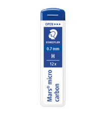Astuccio 12 Mine Mars Micro - mina 0,7mm - gradazione H - Staedtler - conf. 12 astucci