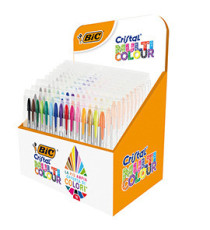Astuccio penne Cristal Multicolor - colori assortiti - Bic - expo 10 pezzi