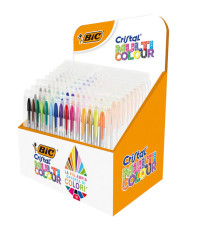 Astuccio penne Cristal Multicolor - colori assortiti - Bic - expo 10 pezzi