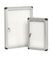 Bacheca per interni - con anta battente - fondo bianco magnetico - 4 fogli A4 - verticale - Starline