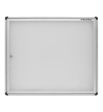 Bacheca per interni - con anta battente - fondo bianco magnetico - 6 fogli A4 - orizzontale - Starline