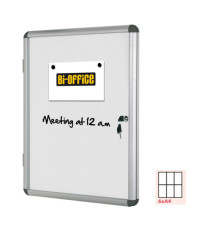 Bacheca per interni - fondo bianco magnetico - 6 fogli A4 - orizzontale - Bi-Office