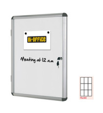 Bacheca per interni - fondo bianco magnetico - 9 fogli A4 - verticale - Bi-Office