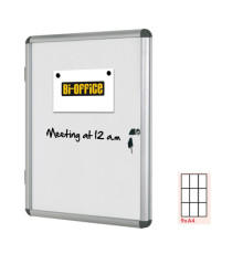 Bacheca per interni - fondo bianco magnetico - 9 fogli A4 - verticale - Bi-Office