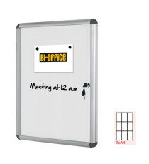 Bacheca per interni - fondo bianco magnetico - 9 fogli A4 - verticale - Bi-Office