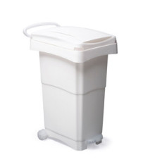 Bidone mobile a pedale - 40x65x81 cm - 80 L - PPL - bianco - Mobil Plastic