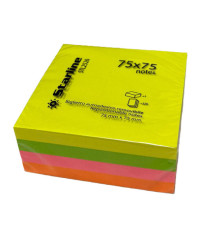 Biglietti adesivi Cubo - assortito neon - 75 x 75mm - 70gr - 320 fogli - Starline