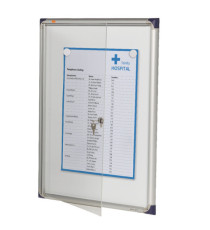 Bacheca per interni ultrapiatta - fondo in metallo magnetico bianco - 4 fogli A4 - verticale - Nobo