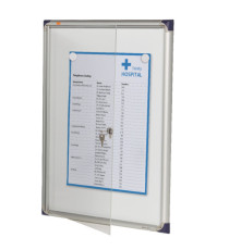Bacheca per interni ultrapiatta - fondo in metallo magnetico bianco - 4 fogli A4 - verticale - Nobo
