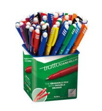 Barattolo Penna a sfera cancellabile Cancellik - punta 1,0mm - colori assortiti  - Tratto - conf. 50 pezzi