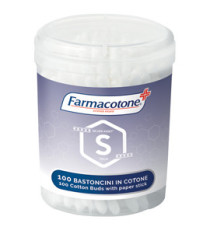 Bastoncini cotonati Silver Asset - in barattolo - Farmacotone - conf. 100 pezzi
